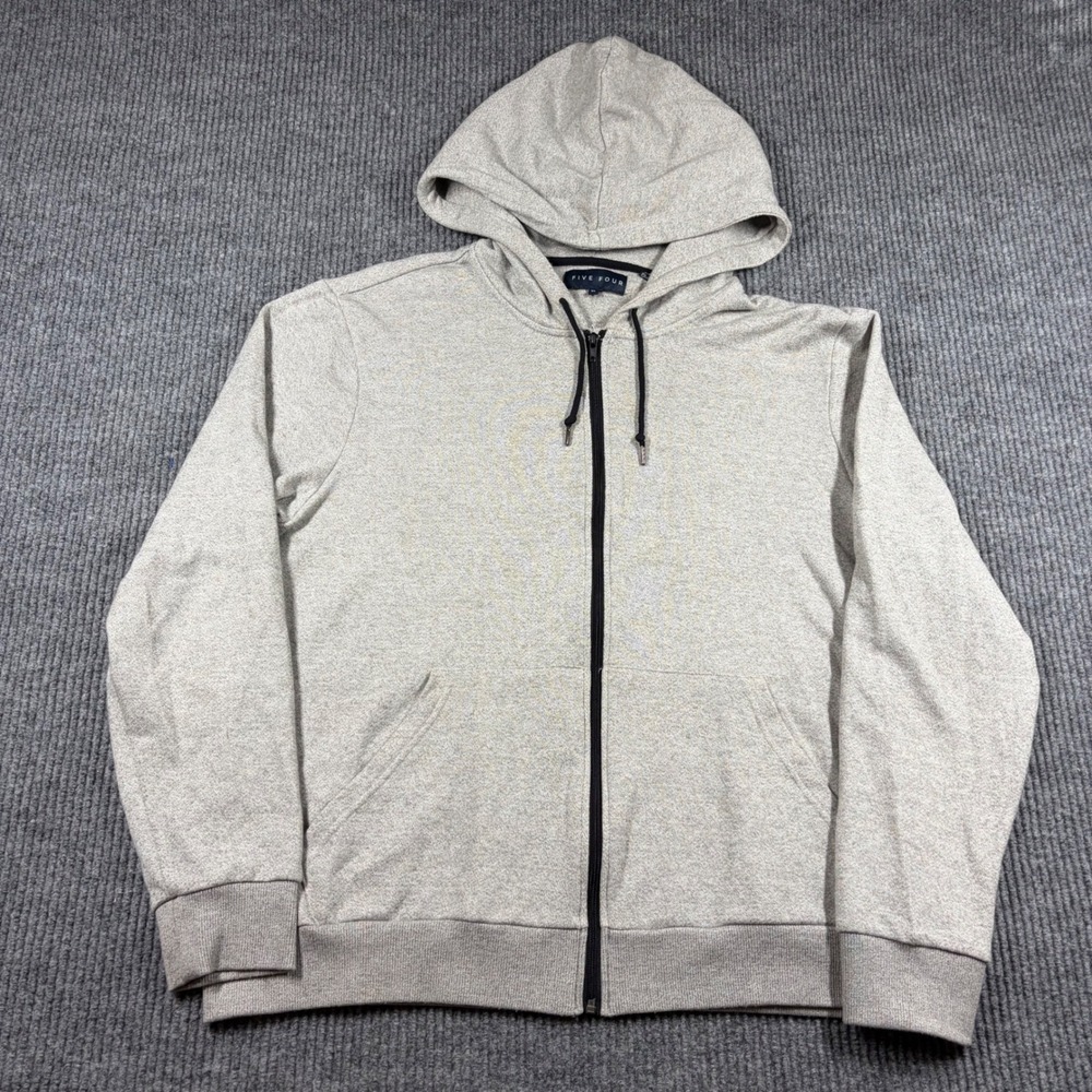 Five Four Hoodie Mens XL Gray Full Zip Sweatshirt Heathered Long Sleeve Jacket